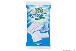 Kit pulizia welcome in flowpack personalizzabile